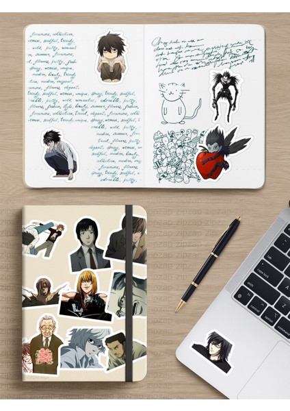 Death Note Anime Telefon Laptop Bullet Journal Yapışkanlı Folyo Sticker Paketi modelleri