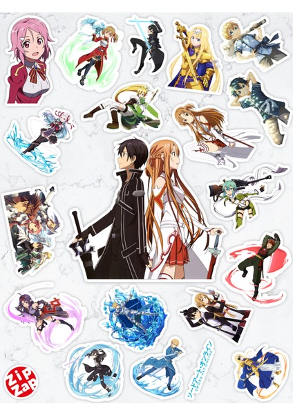 Sword Art Online Sao Anime Telefon Laptop Bullet Journal Yapışkanlı Folyo Sticker Paketi