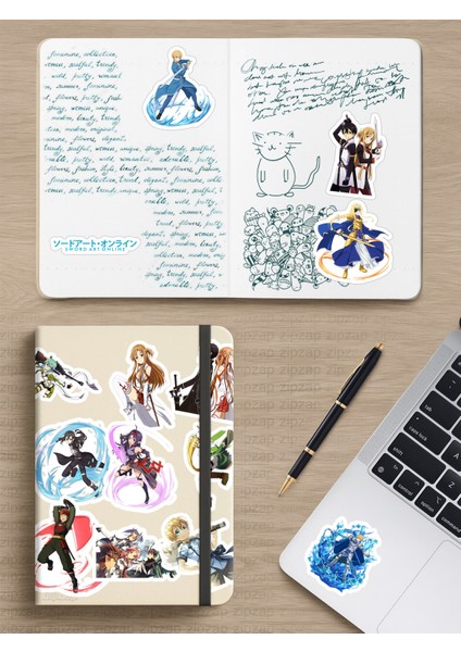 Sword Art Online Sao Anime Telefon Laptop Bullet Journal Yapışkanlı Folyo Sticker Paketi modelleri