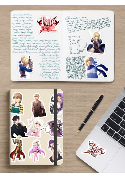 Fate Stay Night Anime Telefon Laptop Bullet Journal Yapışkanlı Folyo Sticker Paketi modelleri