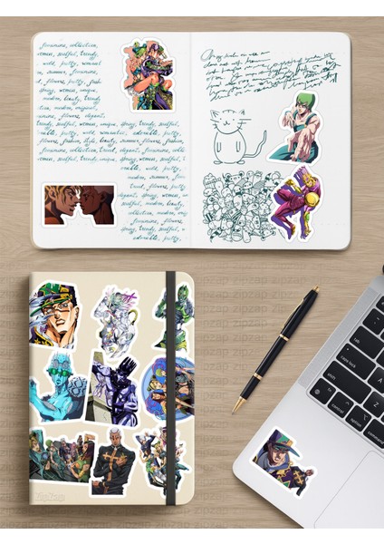 Jojo No Kimyou Na Bouken Part 6 Anime Telefon Laptop Bullet Journal Yapışkanlı Folyo Sticker Paketi modelleri