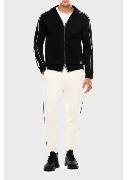 Pamuklu Şerit Detaylı Regular Fit Kapüşonlu Fermuarlı Sweat Erkek Sweat 7M000973 AF10377 UC001 fiyatları