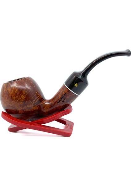 Sarı Yıldız Bent Apple 9mm Filtreli Akrilik Saplı Pipo - Mod Dp Natale