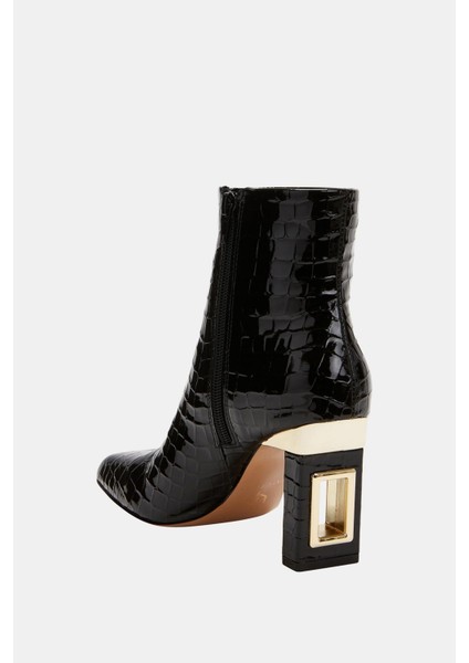 The Hollow Kadın Siyah Croco Topuklu Tasarım Bot indirimleri