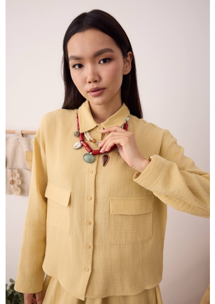 Müslin Cepli Gömlek Soft Sarı fiyatları