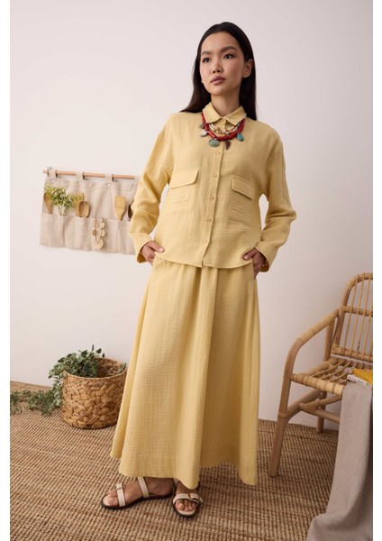 Müslin Cepli Gömlek Soft Sarı modelleri