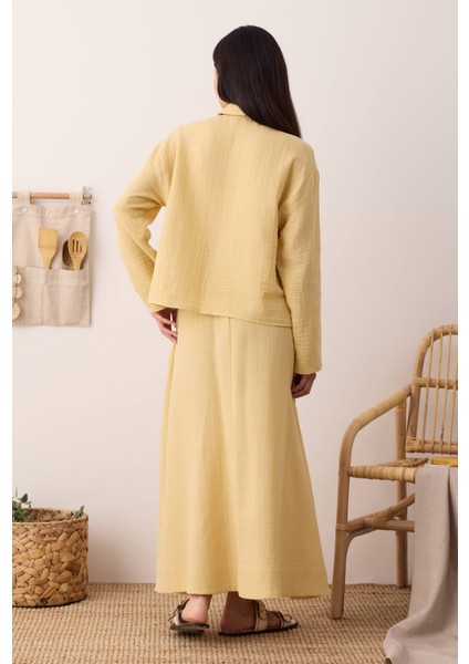 Müslin Cepli Gömlek Soft Sarı fırsatları