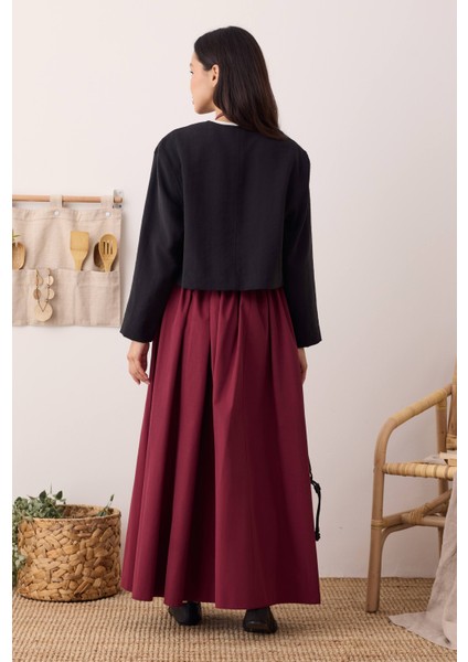 Büzgülü Kanvas Etek Vişne fiyatları