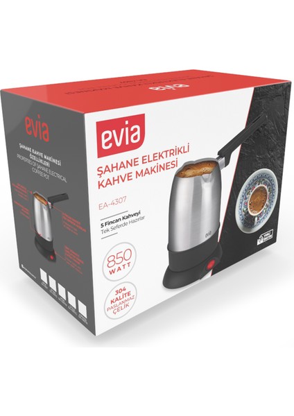 Şahane Siyah 850 Watt Çift Ağızlı Paslanmaz Çelik Elektrikli Cezve fiyatları