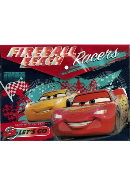 Lisanslı Cars Arabalar Şimşek A4 Çıtçıtlı Dosya Fireball Beach Racers
