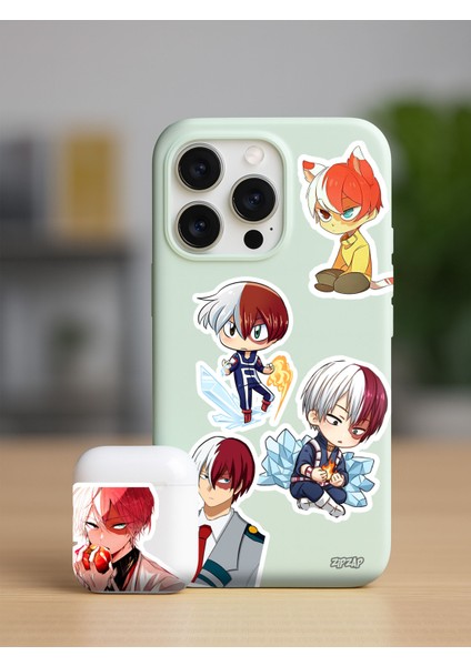 shoto todoroki my hero anime telefon laptop bullet journal yapışkanlı folyo sticker paketi fiyatları