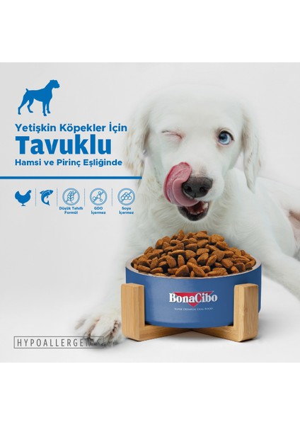 Adult Dog Tavuklu ve Balıklı Yetişkin Köpek Maması, 4 Kgr x 2 Adet, Tüm Irklar Için, Doğal, Şeker Içermez modelleri