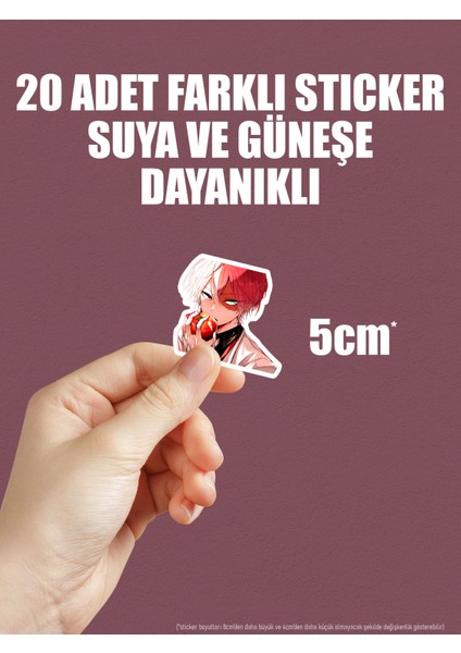 shoto todoroki my hero anime telefon laptop bullet journal yapışkanlı folyo sticker paketi indirimleri