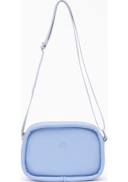 Mavi Shk62 Tek Bölmeli Suni Deri Ayarlanabilir Askılı Fermuarlı Çapraz Omuz Çantası