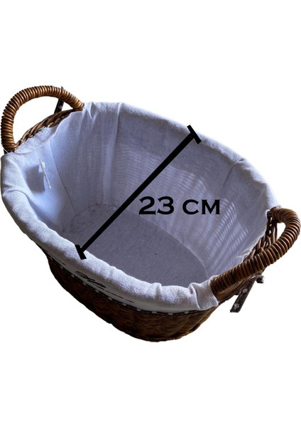 Kulplu Oval Kumaşlı Sepet Orta Boy 28 x 19 x 23 cm modelleri