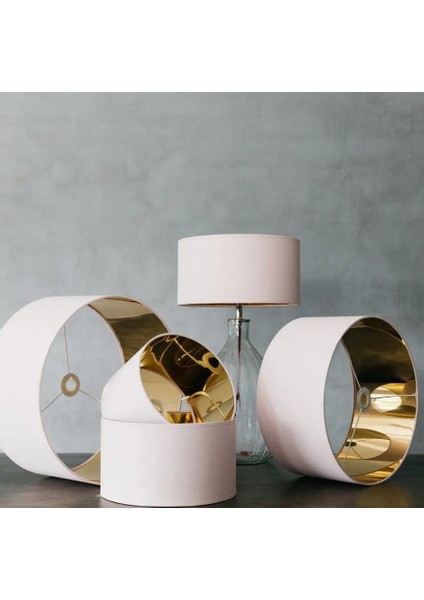 Ø47X20 cm Abajur Şapkası & Lambader Başlığı Yapımı için Keten, Kadife, Döşemelik Kumaş Kaplama Paneli – GOLD AYNA EFEKTLİ | Kendinden Yapışkanlı 300 Mikron Sert PVC | Abajur Yapım Malzemesi