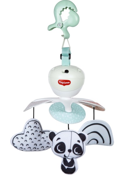 0-3 Yaş Müzikli Sevimli Panda Dönence Beşik ve Bebek Arabası Oyuncağı (Black & White Koleksiyonu)