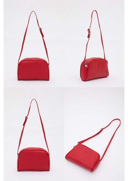 Kırmızı Shk25 Mini Urban Çapraz Askılı Tek Bölmeli Suni Deri Kol ve Omuz Çantası