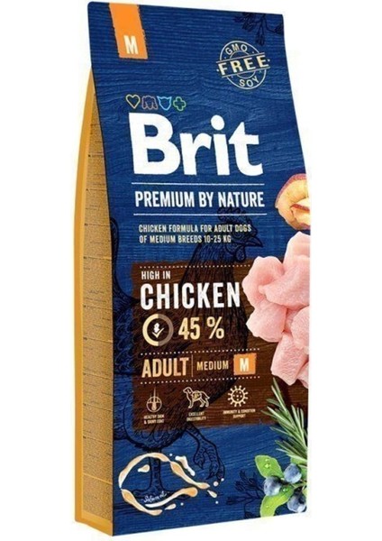 Brit Premium Nature Orta Irk Tavuklu Yetişkin Köpek Maması 15 kg