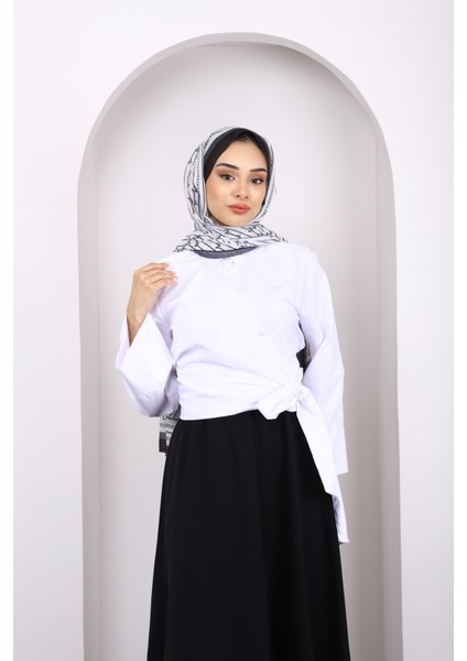 Ekru Bel Bağlamalı Crop Gömlek fiyatları