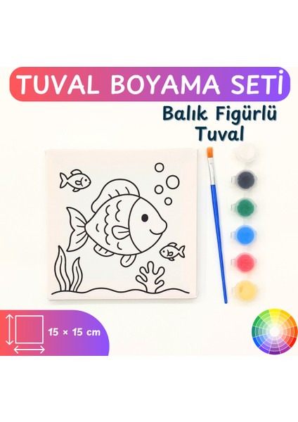 Minikler Için Tuval Boyama Seti – Akrilik Boya, Ön Çizimli Kanvas ve Fırça Hediyeli fırsatları
