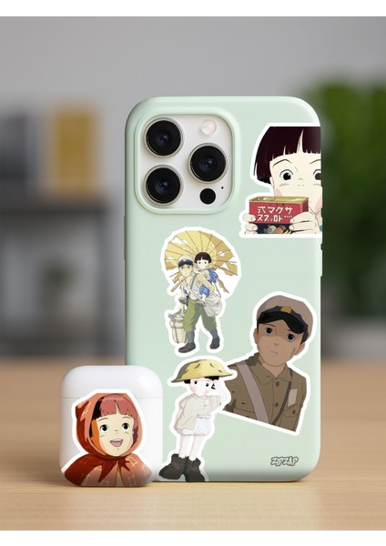 Ateşböceklerinin Mezarı Grave Of The Fireflies Ghibli Anime Telefon Laptop Bullet Journal Yapışkanlı Folyo Sticker Paketi fiyatları