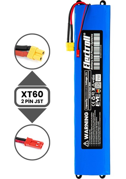 E-Wheels E2S V2 Uyumlu Batarya (Yüksek Kapasite) 36V 8000MAH Pil Elektrikli Scooter Bataryası indirimleri