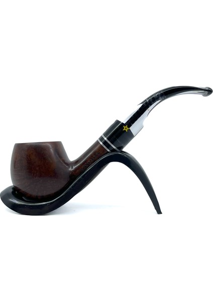 Sarı Yıldız Bent Apple 9mm Filtreli Akrilik Saplı Pipo - 237146