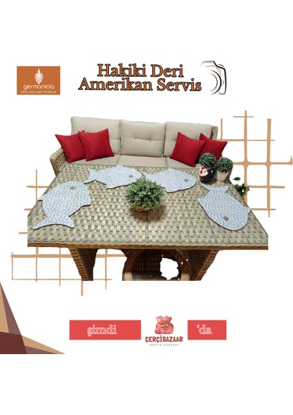 Balık Şekilli Hakiki Deri Amerikan Servis/runner – 41X32 cm 1 Adet fırsatları