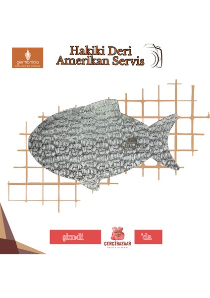 Balık Şekilli Hakiki Deri Amerikan Servis/runner – 41X32 cm 1 Adet indirimleri