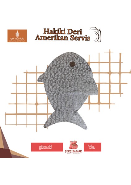 Balık Şekilli Hakiki Deri Amerikan Servis/runner – 41X32 cm 1 Adet
