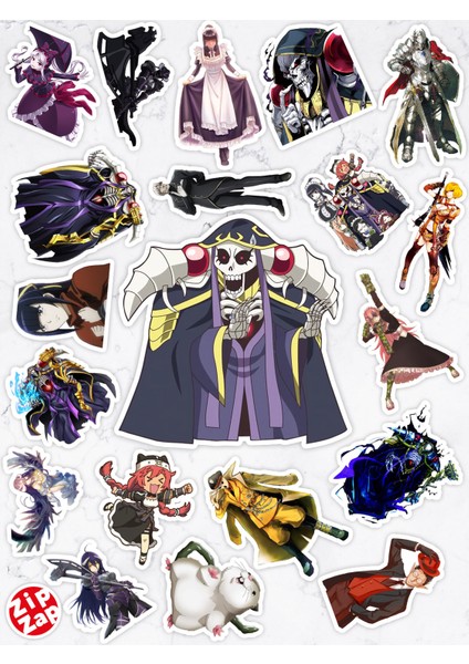 Overlord Anime Telefon Laptop Bullet Journal Yapışkanlı Folyo Sticker Paketi