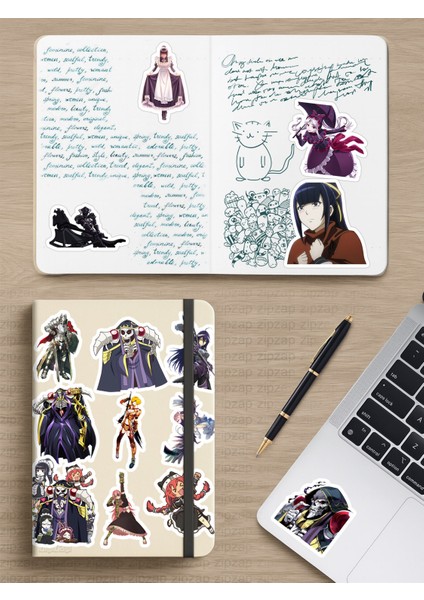 Overlord Anime Telefon Laptop Bullet Journal Yapışkanlı Folyo Sticker Paketi modelleri