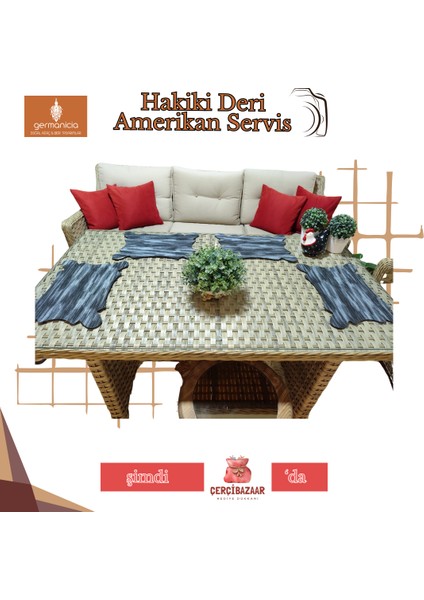 Hakiki Deri Şekilli Amerikan Servis – Özel Tasarım 1 Adet fırsatları