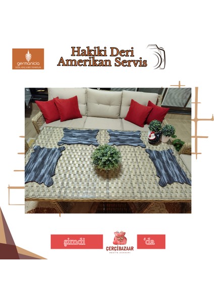 Hakiki Deri Şekilli Amerikan Servis – Özel Tasarım 1 Adet indirimleri