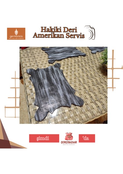 Hakiki Deri Şekilli Amerikan Servis – Özel Tasarım 1 Adet