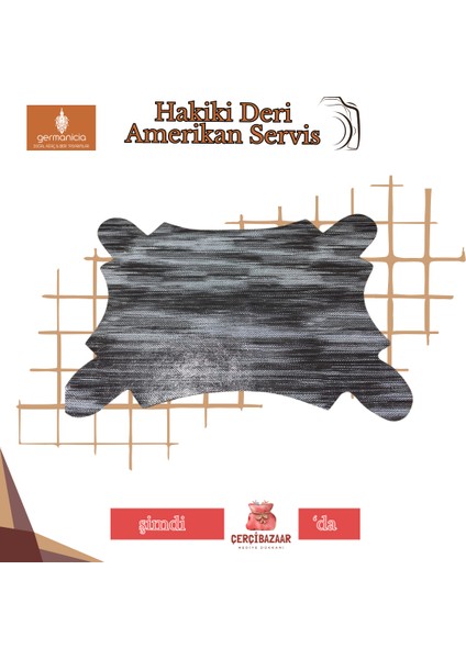 Hakiki Deri Şekilli Amerikan Servis – Özel Tasarım 1 Adet