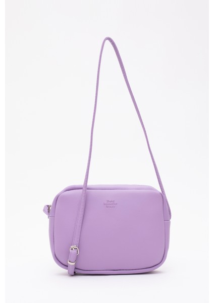 Lila U23 Suni Deri ,tek Bölmeli, Fermuarlı,süet Iç Kumaş, Ayarlanabilir Askılı, Mini Urban Omuz Çantası