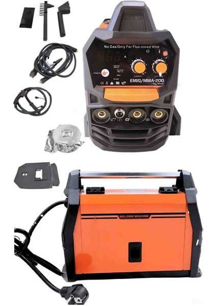 Mma Ikisi Bir Arada 200 Amper Gazsız Gazaltı Mıg +Inverter Kaynak Makinesi
