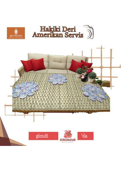 Hakiki Deri Amerikan Servis / Runner – Çiçek Desenli 1 Adet fırsatları