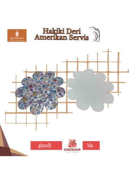 Hakiki Deri Amerikan Servis / Runner – Çiçek Desenli 1 Adet