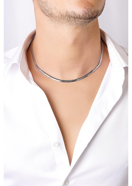 14 Ayar Altın Italyan Balıksırtı Zincir Erkek Kolye