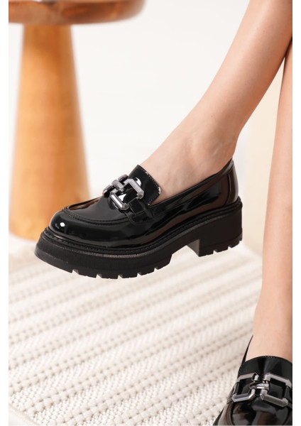 Terry Rugan Siyah Kadın Loafer modelleri