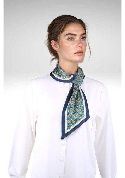 Vintage Esintili Çiçek Desenli Modern Tasarım Kadın Kravat Fular fiyatları