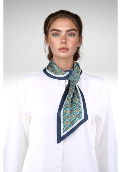 Vintage Esintili Çiçek Desenli Modern Tasarım Kadın Kravat Fular fırsatları