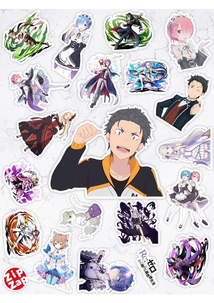 Re Zero Anime Telefon Laptop Bullet Journal Yapışkanlı Folyo Sticker Paketi
