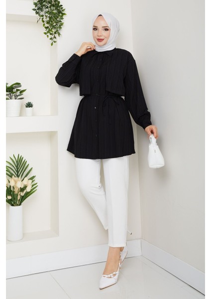 Kadın Belden Kuşaklı Gömlek -PMK434 modelleri