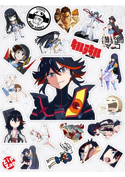 Kill La Kill Anime Telefon Laptop Bullet Journal Yapışkanlı Folyo Sticker Paketi