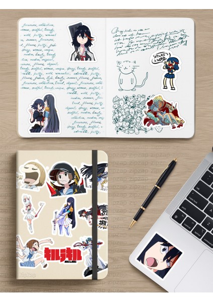 Kill La Kill Anime Telefon Laptop Bullet Journal Yapışkanlı Folyo Sticker Paketi modelleri