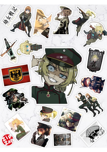 Youjo Senki Anime Telefon Laptop Bullet Journal Yapışkanlı Folyo Sticker Paketi